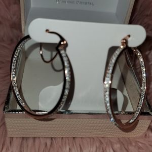 Chrystina real gold and real crystal hoops